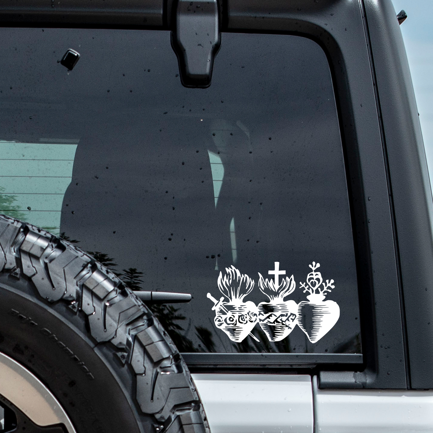 Consecration to the Three Hearts Catholic Car Decal