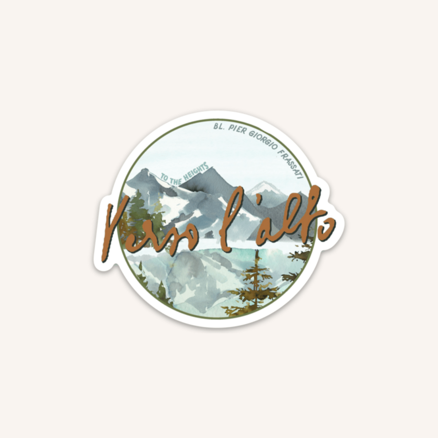 a sticker of a mountain scene with the words karapunk on it