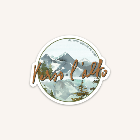 a sticker of a mountain scene with the words karapunk on it