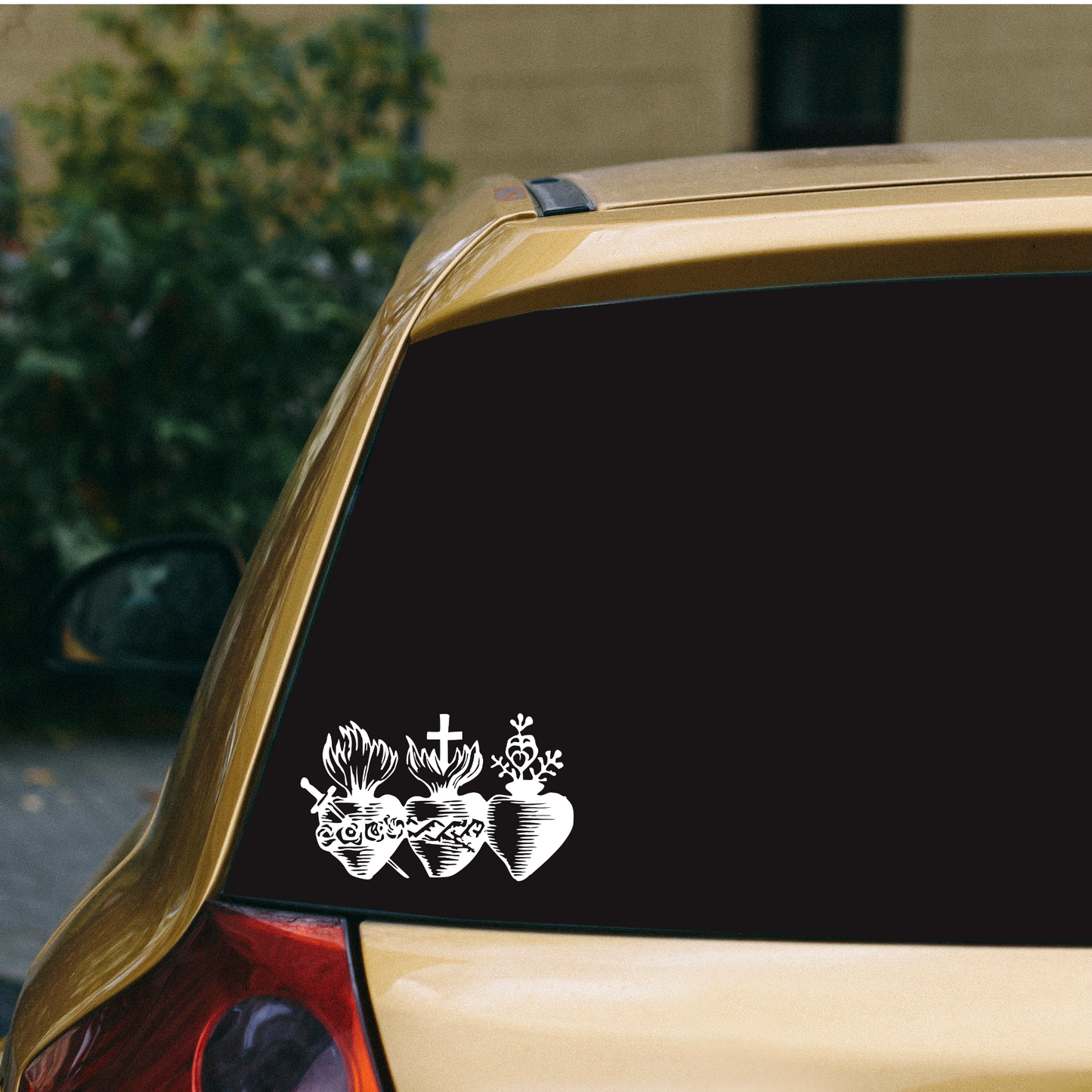 Consecration to the Three Hearts Catholic Car Decal