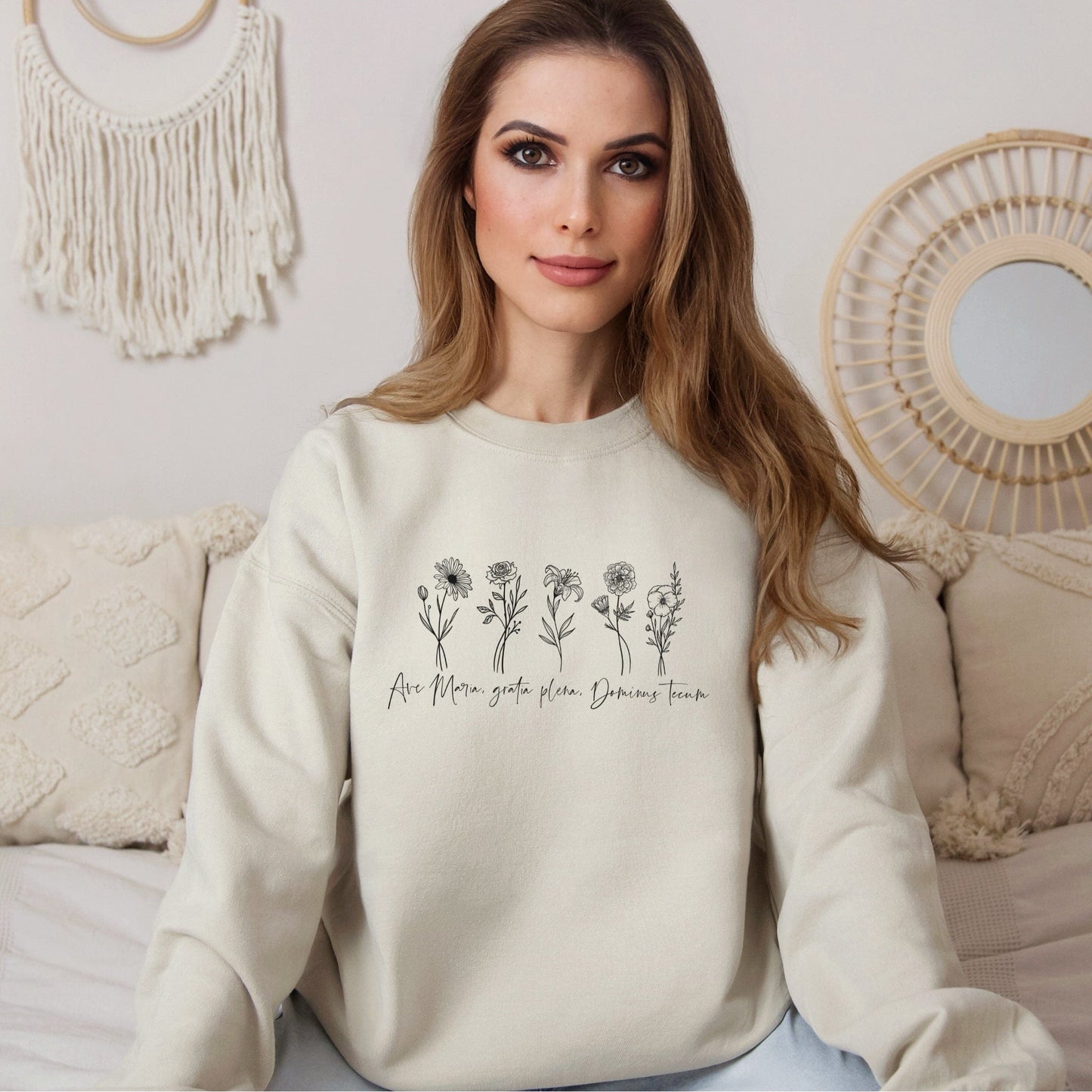 Ave Maria Floral Crewneck Sweatshirt (Copy)