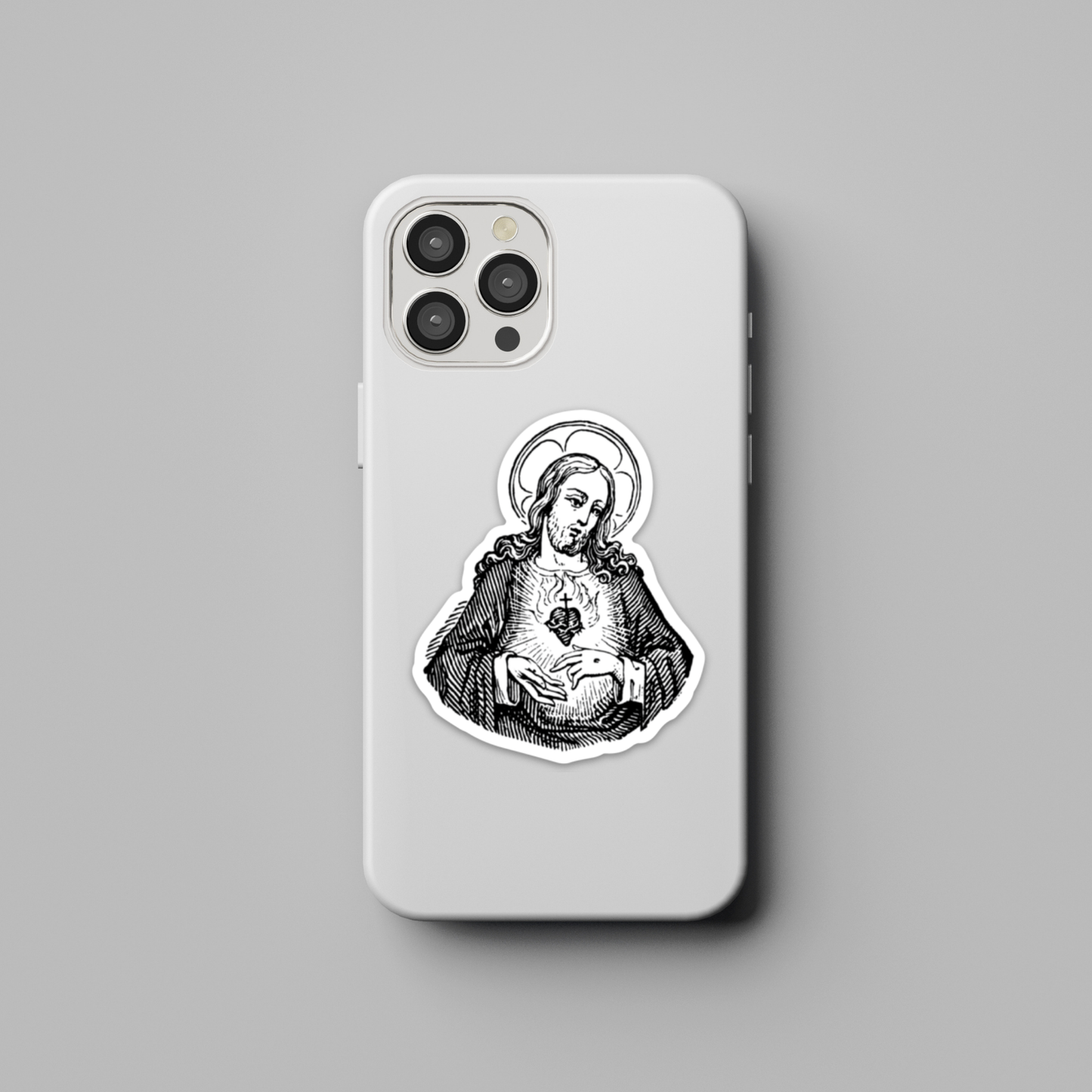 a phone case with a picture of the virgin mary