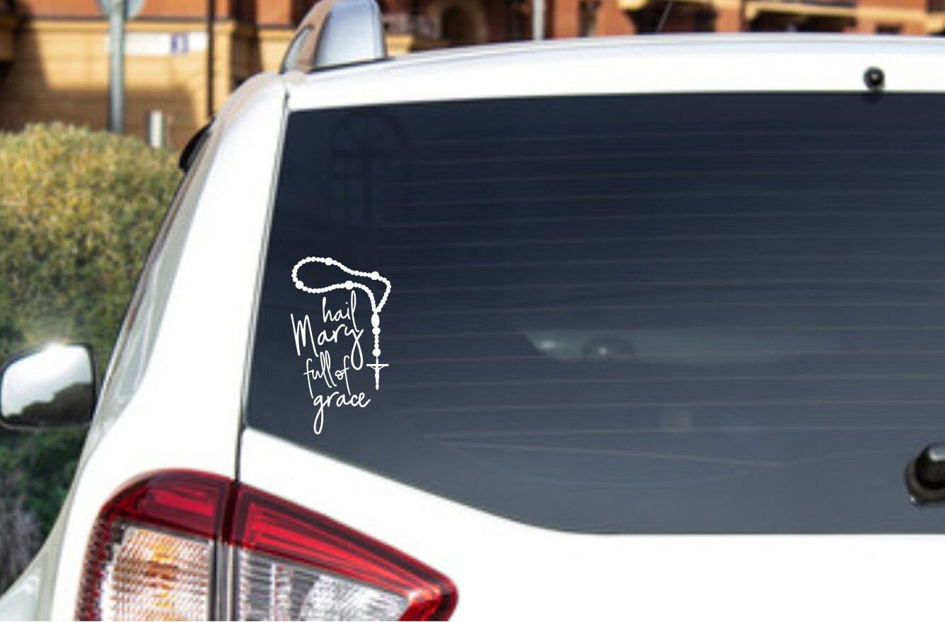 Hail Mary Prayer Car Decal