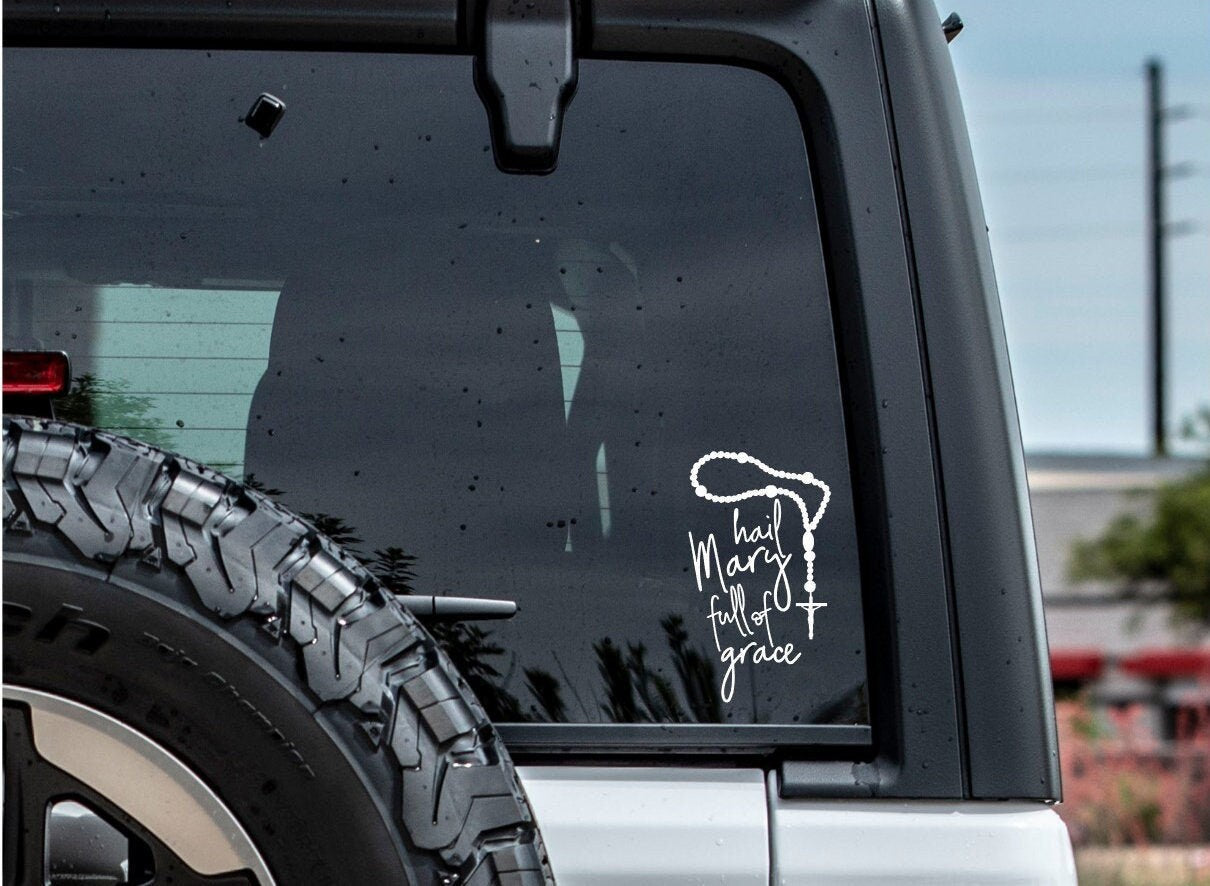 Hail Mary Prayer Car Decal